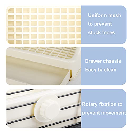 kathson 50PCS Rabbit Pee Pads Disposable and Rabbit Litter Box with Drawer All Absorb Black Carbon Odor Control Quick-Dry Surface for Puppy Guinea Pig Kitten Hedgehog Small Animals