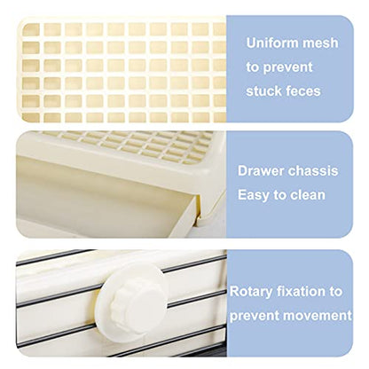 kathson 50PCS Rabbit Pee Pads Disposable and Rabbit Litter Box with Drawer All Absorb Black Carbon Odor Control Quick-Dry Surface for Puppy Guinea Pig Kitten Hedgehog Small Animals