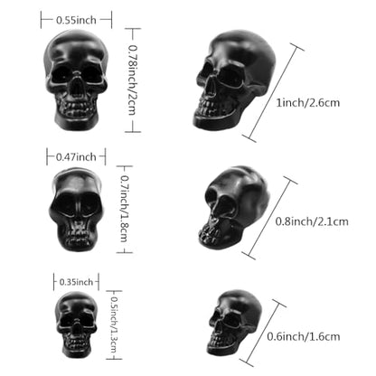 SaktopDeco 40 Counts Black Skull Mini Plastic Skull Heads Decor Halloween Skeleton Head for Crafts Bar Home Table Party Decorations