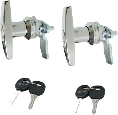 2PCS T Handle Lock Keyed Alike RV Garage Drawer Electrical Panel Door Latches Camper Shell Locks and Keys - size: 3.1"x2.3"