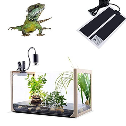 Reptile Heating Mat with Temperature Adjustment, Waterproof Reptile Heat Pad Under Tank Terrarium Heater for Amphibians, Small Animals, Seeding (20W - 16.5 x 11 in) - color: 20W - 16.5x11 IN