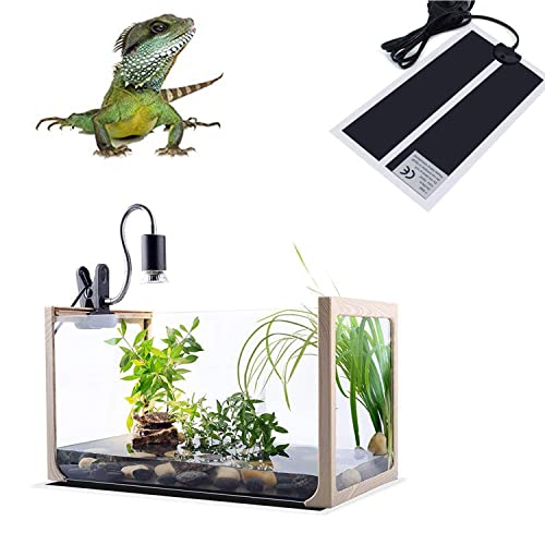 Reptile Heating Mat with Temperature Adjustment, Waterproof Reptile Heat Pad Under Tank Terrarium Heater for Amphibians, Small Animals, Seeding (14W - 11 x 11 in) - color: 14W - 11x11 IN