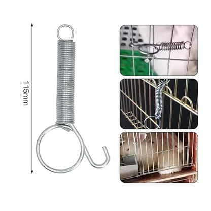 24 PCS Multipurpose Spring Animal Cage Latches Lock Rabbit Door Tension with Hook(115mm) - color: 115mm