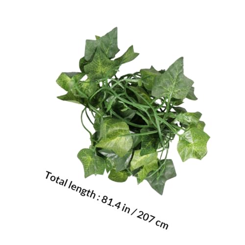 8pcs Artificial Rattan Reptile Vines with 1m 10mm Bendable Rattan Sticks 6 Suction Cups and 2m Strip Leaves for Pet Habitat Decor and Jungle Terrarium Climbing Plants