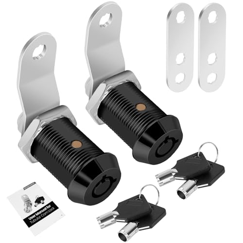 2 Pack Cabinet Lock with Keys, 1" RV Storage Locks Keyed Alike, RV Locks for Storage Door, Camper Toolbox RV Cam Locks with Manual(Black, 2Pack, 1 Inch) - color: Black -2 Pack, size: 1 Inch