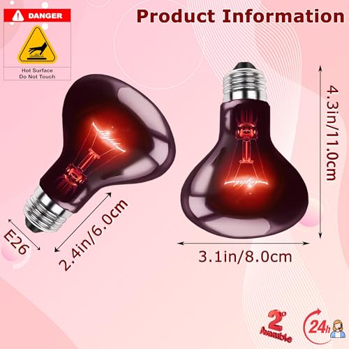 75W Infrared Red Basking Spot Light Bulb – Promotes Growth & Vitality, Heat Lamp for Reptiles & Amphibians, Bearded Dragons, Turtles, Snakes & Chicks, Terrarium & Brooder Heater - color: Red Infrared, size: 75W-3.15″