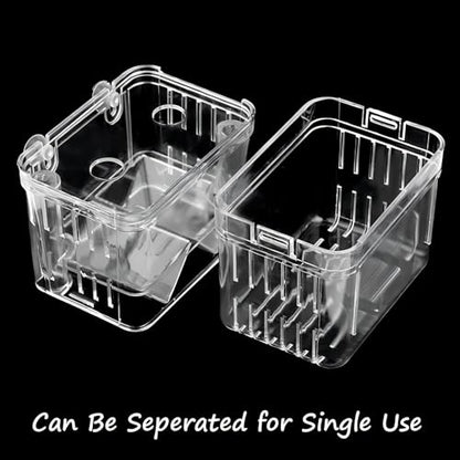 Petzilla in-Tank Aquarium Breeder Box for Fish Tank, Breeding Incubator for Small Fish Hatchery, Acrylic Divider for Shrimp Clownfish Aggressive Injured Fish (Large) - size: Large