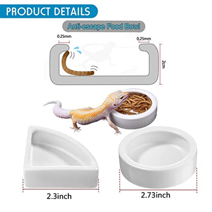 Woyrise 5Pcs Reptile Feeding Kit, 3Pcs Stainless Steel Feeding Tongs, Rubber Tipped Soft Tweezers, Bug Feeder Cricket Clamp, 2Pcs Reptile Food Dish Water Bowl for Reptiles,Gecko,Bearded Dragon, Spider