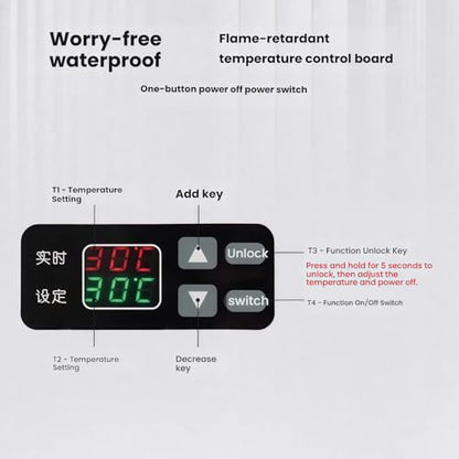 Smart Reptile Terrarium 11.8"x7.8"x10" with Thermostat | Leopard Gecko Tank, Heat/Cold Gradient, High Transparency Acrylic, Fast Heating Aluminum, Stackable for Snake/Lizard - color: White constant temperature feeding box