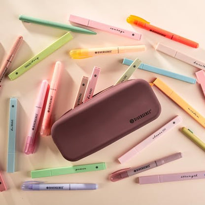 DIVERSEBEE Soft Silicone Pencil Case, Aesthetic Pencil Pouch with Zipper, Cute Pen Bag for School, Bible Journaling Supplies and Accessories, Pencil Organizer (Grape) - color: Grape