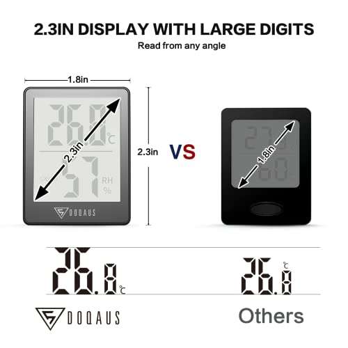 DOQAUS Digital Hygrometer Indoor Thermometer Room Thermometer with 5s Fast Refresh Temperature Humidity Monitor for Bed Room, Baby Room, Basement, Greenhouse, Office (Grey) - color: Grey