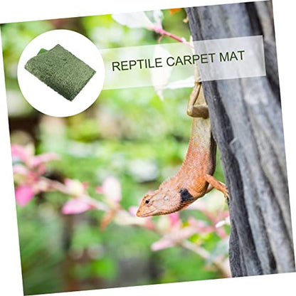 VILLCASE Reptile Carpet Mat 2pcs Lizard Supplies for Tortoise Moss Reptile Carpet Terrarium Substrate Liner Waterproof Heat Retaining