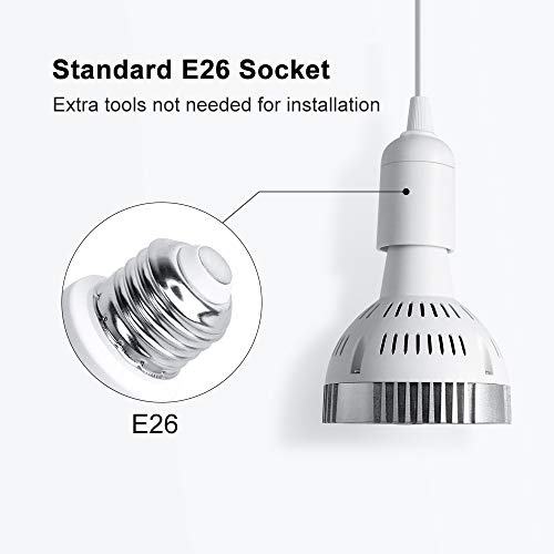CANAGROW LED Grow Light, 35W Full Spectrum Grow Light Bulb Plant Light for Indoor Plants, Growing Lamps for Hydroponics Greenhouse Succulent Houseplants Vegetable