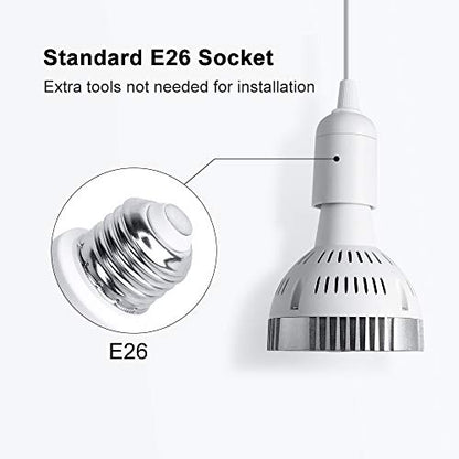 CANAGROW LED Grow Light, 35W Full Spectrum Grow Light Bulb Plant Light for Indoor Plants, Growing Lamps for Hydroponics Greenhouse Succulent Houseplants Vegetable