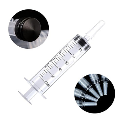 4 Pack 60ml Syringe for Liquid Without Needle,Syringe with Cap,Individually Wrapped,Measurement for Scientific Labs,Measuring Liquids,Pet Feeding,Oil or Glue Applicator (A 4 Pack 60ml) Straight Mouth - size: A 4 Pack 60ml