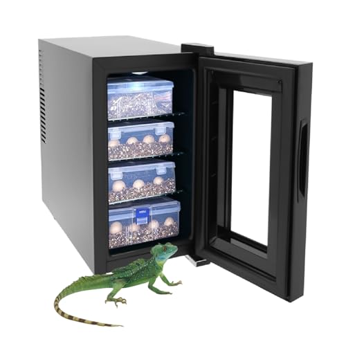 Reptile Incubator, 23L Small Digital Lab Incubator Cooling and Heating 50-104°F Reptile Egg Incubator for Turtle Lizard Gecko Snake Small Reptiles Hatching, Black