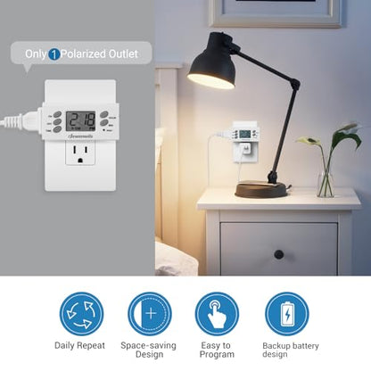 DEWENWILS 8-Outlet Power Strip with Timer+DEWENWILS 24 Hour Outlet Timer