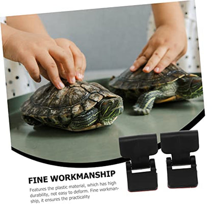 Turtle Terrarium Buckle Reptile Feeding Tank Buckle Anti-Escape Latch Reptile Tank Lid Clips Glass Turtle Easy Install for Amphibious Rain Forest Set of 4