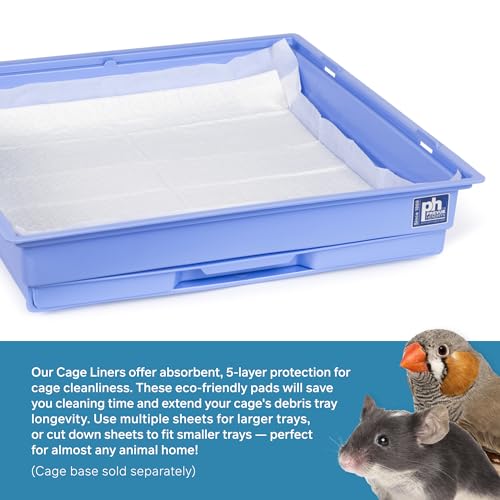 Prevue Pet Products Disposable Cage Liners for Birds and Small Animals - Cage Accessories for Parrot, Parakeet, Conure, Cockatiel, Hamster, Guinea Pig, & Mouse Enclosures - 20 White Liners