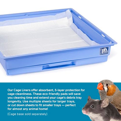 Prevue Pet Products Disposable Cage Liners for Birds and Small Animals - Cage Accessories for Parrot, Parakeet, Conure, Cockatiel, Hamster, Guinea Pig, & Mouse Enclosures - 20 White Liners