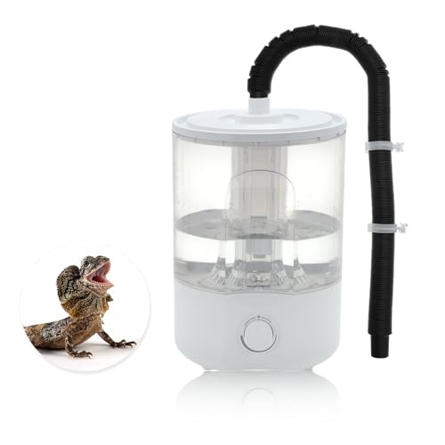 Reptile Fogger, 4L Top Fill Adjustable Mister Tank, Reptile Humidifier for Terrariums and Paludarium, Enhances Humidity Control, White, 1 Set