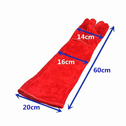 24IN Long Leather Anti-bite Safety Gloves For Catch Dog,cat,reptile,snake,animal Anti Pets Grasping Biting Protective