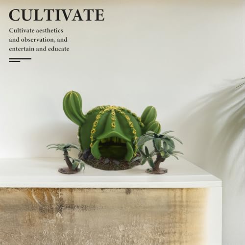 3pcs Realistic Cactus and Iron Tree Model Set, Miniature Simulation Plastic Plants for Reptile Terrarium Habitat Decor, Desert Landscape Accessories for Pet Tanks