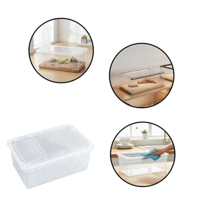 Reptile Terrarium with Ventilation for Small Animal Housing and Habitat - size: 19x12.5x7.5 cm