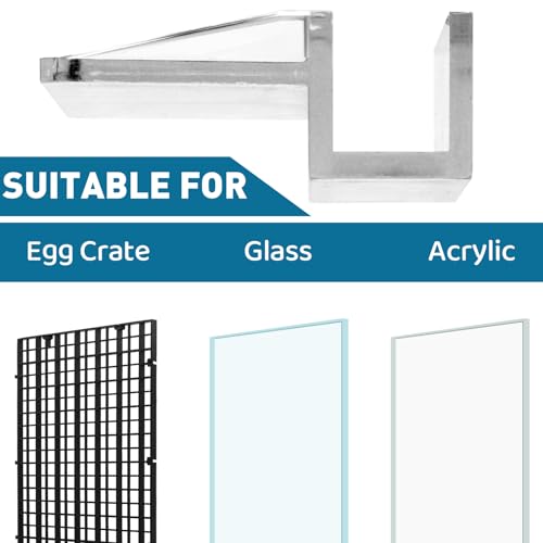 LINLAN 1/4-inch 12 Pieces Aquarium Cover Bracket, Fish Tank Lid Clips Acrylic Aquarium Cover Clip Support Holder, for Rimless Aquariums - size: Fits 1/4" Glass