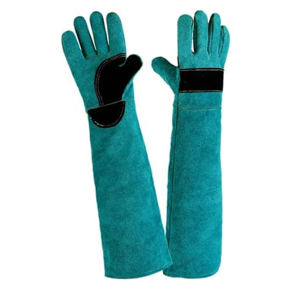 Compatible for Multi-Function Ultra Long Leather Anti-Bite Safety Gloves Protective for Pet & Reptile Handling - color: 60cm