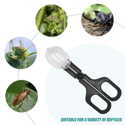 Reptile Feeding Tool, Reptile Poop Scoop Reptile Feeding and Cleaning Tool,Plastic Reptile Feeding Clamp for Tortoise Lizard Frog Spider and Other Small Animals, Terrarium Cleaning Tweezers
