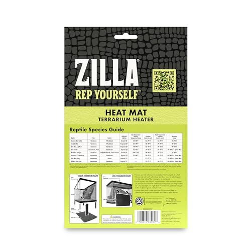 Zilla Heat Mat, Terrarium Heater for Reptiles, Snakes (Ball Pythons, Corn Snakes), Leopard Geckos, Tortoises, Amphibians and Arachnids, Small, Fits 10-20 Gallon, 8 Watt - size: Small