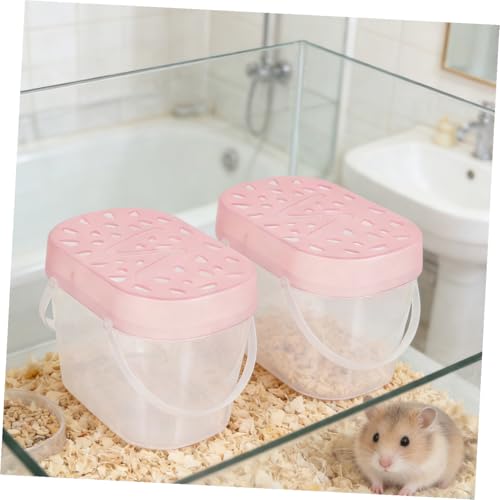 SUPVOX 2pcs Portable Small Pet Carriers Handheld Hamster Boxes Turtle Reptile Cages Plastic Travel Cases for Small Animals
