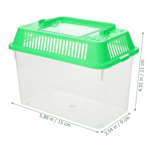 Ipetboom Mini Fish Tank: Plastic Goldfish Aquarium Habitat for Shrimp Turtle Shrimp - Small Reptile cage with Handle, 5.9x3.5x4.3 Inches (Random Color)