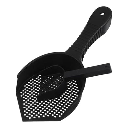HOMSFOU 2pcs Cat Litter Scoop Set with Large Slotted Plastic Shovels for Convenient Waste Removal, Sturdy Ergonomic Design for Cat and Reptile Litter Box Cleaning, Small and Large Sizes