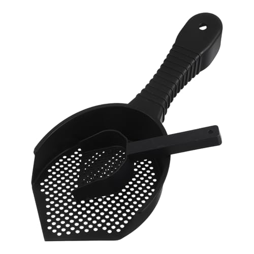 HOMSFOU 2pcs Cat Litter Scoop Set with Large Slotted Plastic Shovels for Convenient Waste Removal, Sturdy Ergonomic Design for Cat and Reptile Litter Box Cleaning, Small and Large Sizes