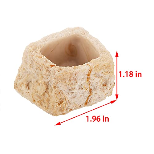 2 Pack Micro Water Bowl Mini Anti-Turnover Resin Dish for Lizard Frog Scorpion Corn Snake Reptiles