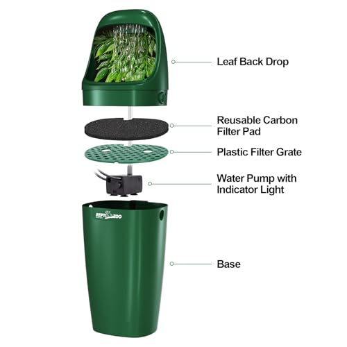 REPTIZOO Reptile Water Dispenser Automatic Chameleon Drinking Fountain with Indicator Light, Reptile Terrarium Decor Water Dripper for Reptiles, Chameleon, Lizard, Gecko Amphibians