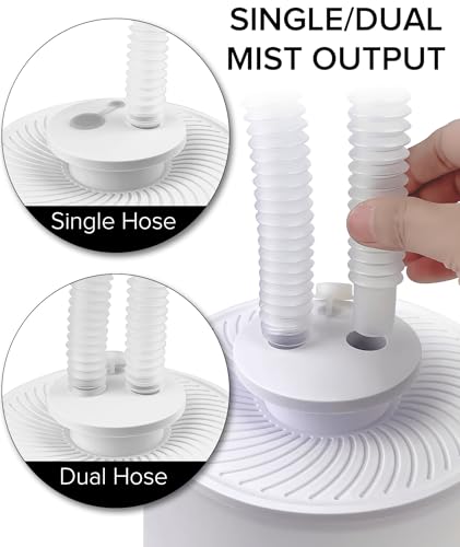 No Leak Reptile Fogger Humidifiers Mister for Reptile Tank, 3L Top-Fill Terrarium Humidifier with Hose - Ideal for Snakes, Tortoises, Chameleons, Ball Python and Hermit Crabs (Single/Dual Fog Output)