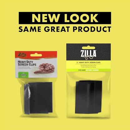 Zilla Heavy Duty Screen Clips, Secures Screen Covers to Terrarium, Fits Size 30G and Larger, 2 pack, Large - size: Large