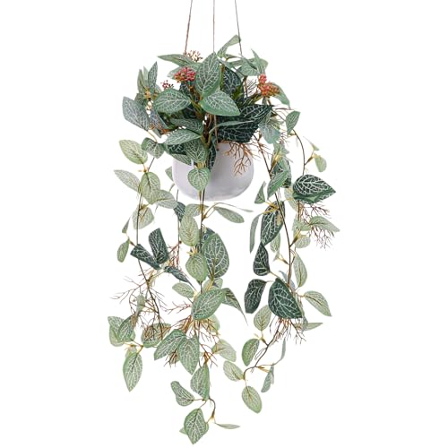 Small Artificial Hanging Plants Fake Hanging Plant with Pot Plants Indoor Decor Faux Greenery Hanging Vines Potted for Wall Home Office Bathroom Kitchen Farmhouse Decoration - color: 1pcs Fake Hanging Plant