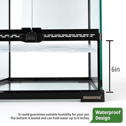 11 Gallon Reptile Glass Tank Vertical Terrarium 12"x12"x18" Habitat Enclosure with Front Openning Door and Top Screen Ventilation for Geckos, Snakes,Tree Frogs,Chameleon - size: 12x12x18inch