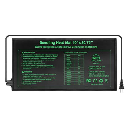 Seedling Heat Mat Hydroponic Plants Heating Pad, Seed Starting Greenhouse and Germination, Waterproof Durable Heating Pad for Indoor Home Gardening Seed Starter(10“x20.75”) - size: 10''x20.75'' 1 Pack