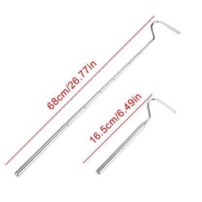 Collapsible Snake Hook Stainless Steel Extensible Snake Catcher Capture Hook for Catching Handling Grabber Separate Small Pet Snake