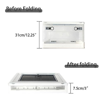 Dutiplus Large Snake Reptile Tank Amphibians Habitat Cages Sliding Screen Top for Lizard,Gecko, Frog, Hamster,Hermit Crab Animals(21.65"x12.6"x12.2") (White) - color: White