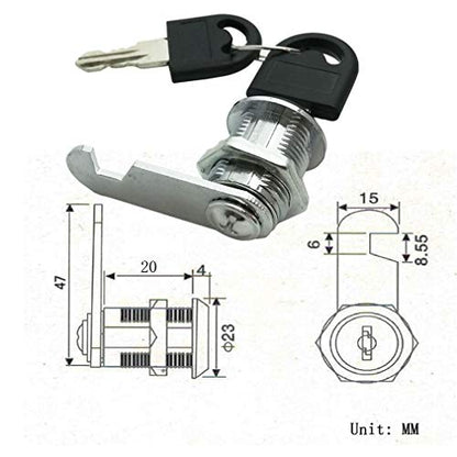 Cabinet Keyed Cam Locks Mailbox Cabinet Furniture Tool Box Locker Cabinet Locks 13/16 (20mm) (2Pack) - size: Cylinder Lock 13/16in(20MM)
