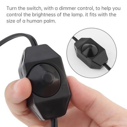 RTNLIT Lamp Dimmer Switch with Cord, 1.4m/4.59 Feet Extension Power Cable for Halogen and Incandescent Bulbs lamp, Compatible with LED dimmable Lights