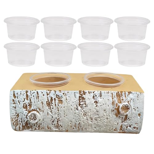 Magnetic Gecko Feeding Ledge | Removable Resin Food Dish,Terrarium Bowls Reptile Feeders - for Pets Crabs Turtle Spider Bearded Dragon Frogs Centipede Small Animal