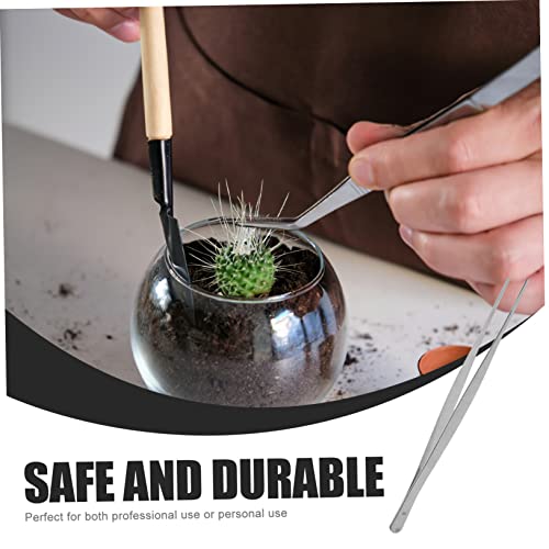 ARTIBETTER Stainless Steel Tweezers 2 Pcs Straight and Curved Nippers 25cm Long Angled Feeding Tongs for Reptile