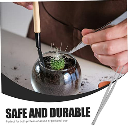 ARTIBETTER Stainless Steel Tweezers 2 Pcs Straight and Curved Nippers 25cm Long Angled Feeding Tongs for Reptile